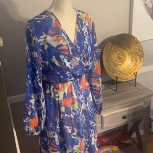 Blue Floral Long Dress